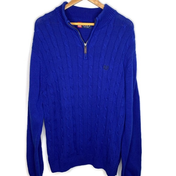 Chaps Other - Chaps royal blue 1/4 zip knit sweater - XL